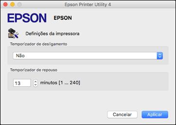 Você verá a seguinte tela: 3. Selecione o período desejado para Temporizador de desligamento. 4. Selecione o período desejado para Temporizador de repouso. 5. Clique em Aplicar. 6.