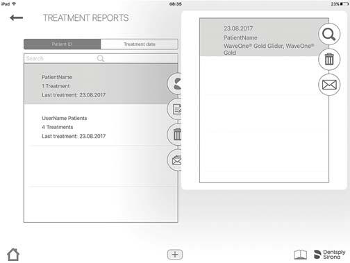 6.6.6 Lista de relatórios de tratamento Os relatórios de tratamento permitem: Criar, editar e eliminar um registro de tratamento.