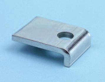 Placa de suporte TS Fixação de calhas de montagem em suportes H ou T. Para suportes com rebordos de 10 25 de espessura. Material: St37, superfície: zincada.