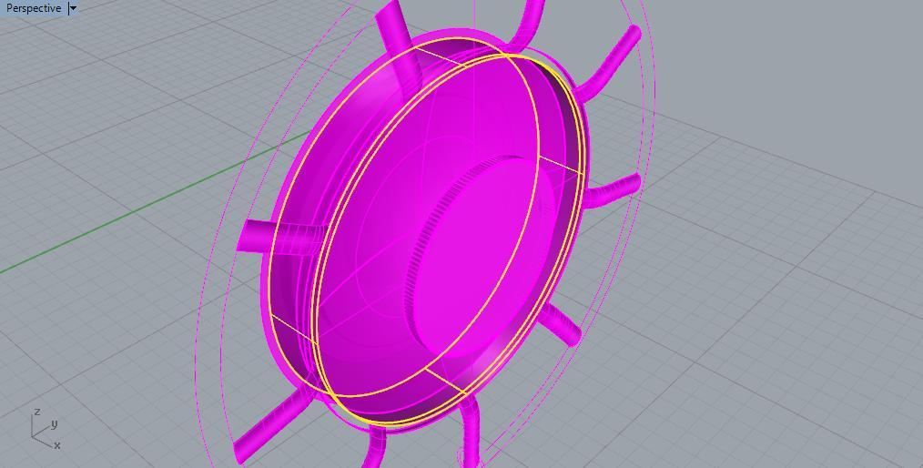 Extrude o círculo de dentro até tocar a