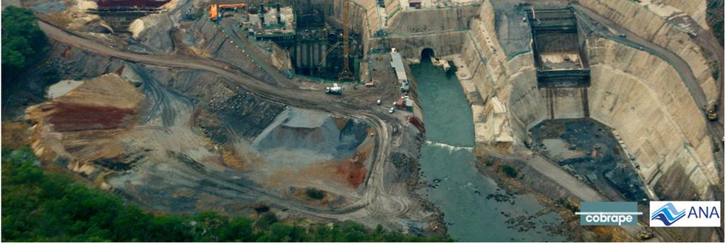 Setembro de 2010 Barragem de 50 m de altura, formando um Reservatório de 36 km de extensão e área de