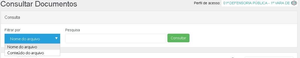 5. Documentos Abaixo temos o menu documentos, com um sub-menu para realizar a consulta de documentos.