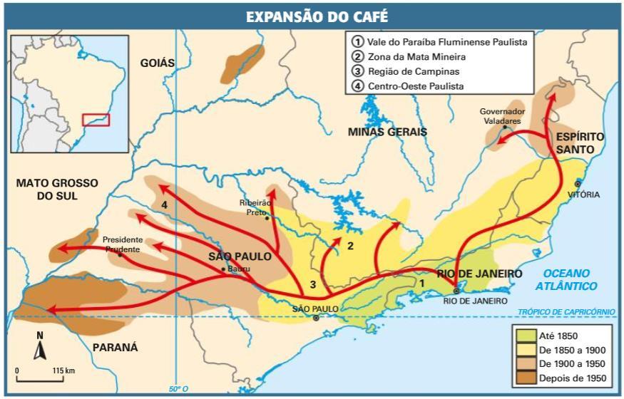 Café: o ouro negro brasileiro Contexto: século XIX. Área: no vale do rio Paraíba, no Estado de São Paulo.