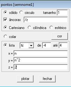 Passo 5 Vamos inserir os mesmos pontos dados, porém, com o eixo z de altura 2.