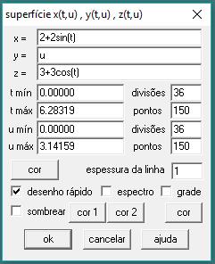 26 Passo 2) No plano XYZ (R 3 ), esboce manualmente a curva anterior do plano no sistema de eixos R 3.