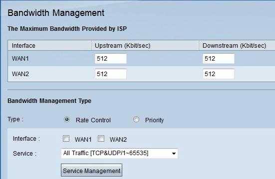 Etapa 2. Incorpore a largura de banda fluxo acima ao campo ascendente para cada um dos WAN. O ascendente é a quantidade de dados máxima que o usuário pode enviar ao Internet.