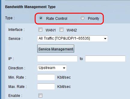 Etapa 2. Verifique a caixa de verificação de interface de WAN de que você gostaria de aplicar o Gerenciamento do controle de taxa. Etapa 3.
