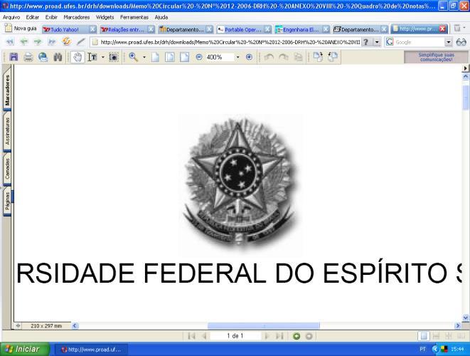 RESULTADO FINAL DO PROCESSO SELETIVO DE TUTOR DO PET PSICOLOGIA UFES Edital 001/018 Inscrição 01: Diego Zilio Alves AVALIAÇÃO DO PLANO DE TRABALHO Clareza e relevância nos objetivos apresentados no