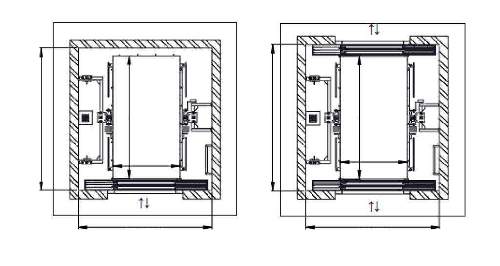 INFORMÇÕES PR O PROJETO D B D B C UNILTERL C OPOST GROMOS ELEVDORES - ELEVDOR MC ELÉTRICO SEM CS DE MÁQUINS ENTRD MODELO CPCIDDE (Kg) DIMENSÕES