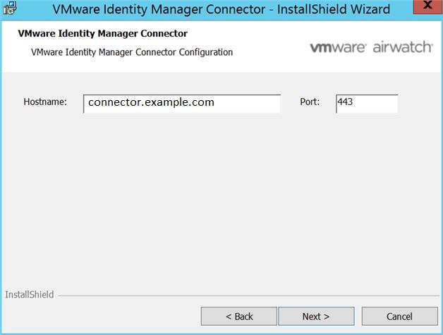 8 Na página da conta de serviço do VMware Identity Manager Connector, se você desejar executar o serviço do conector como uma conta de usuário do domínio,