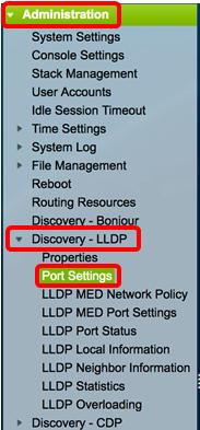 Siga estas etapas para configurar as configurações de porta LLDP em seu interruptor. Etapa 1.