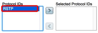 Clique sobre os ID de protocolo que você como o interruptor publicaria e para clicar o botão da seta direita para os transferir aos ID de protocolo selecionados aliste.