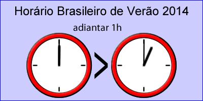 HORÁRIO DE VERÃO 2015 O Horário de Verão 2015 deverá começar em outubro, inclusive a Bahia que agora faz parte do horário de verão.