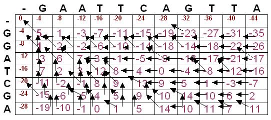 Matriz PD preenchida