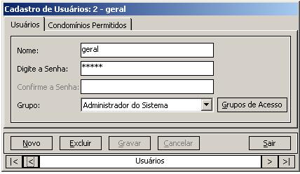 Importante: O backup é feito somente através do gerenciador de banco de dados atualmente. Atualizar Sistema: o botão permite atualizar o sistema.