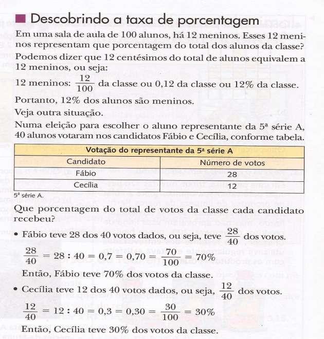 Falar também da propriedade fundamental das proporções, com apoio do material impresso: Propriedade