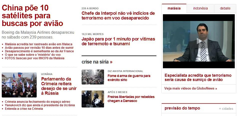 Homogeneidade dos noticiários Quanto aos