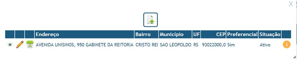 Edição Após efetuar o cadastro e clicar no botão Salvar, o usuário poderá editar a Instituição de Ensino clicando no botão Modificar.