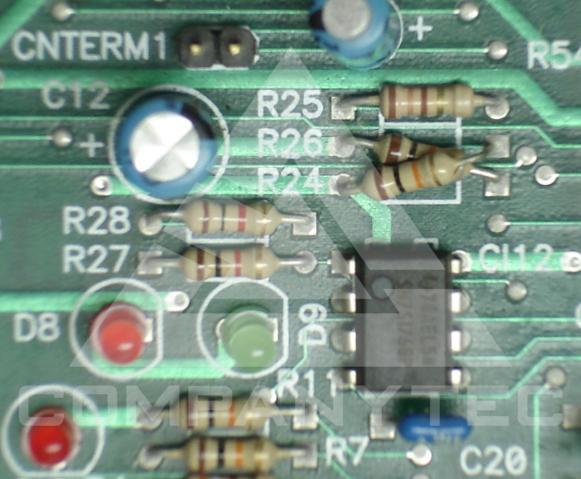 7.2. Configuração de hardware Para que esta CPU comunique com a automação é necessário alterar a montagem original dos resistores R24 e R26.