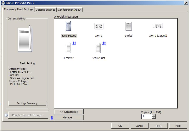 Beneficie-se da interface de usuário PCL6 baseada em ícones, de um só clique predefinido, para imprimir com nitidez de até 1200 dpi, em menos etapas.