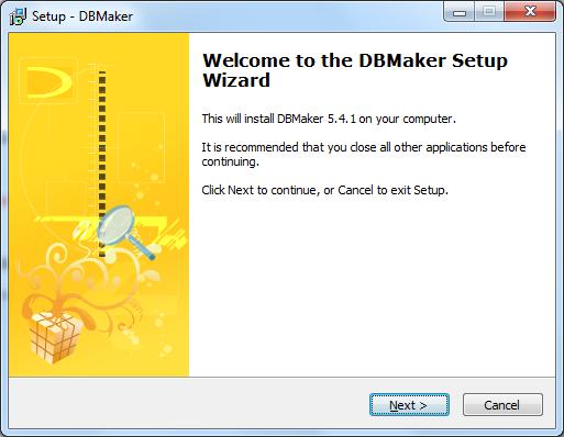 Instalação DBMaker Server 64 bits A versão a ser instalada do DBMaker Server deverá ser de 64 bits. ATENÇÃO: O procedimento abaixo deve ser executado apenas no Servidor.