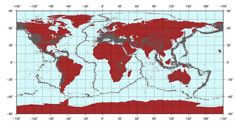 Sismologia e a Título tectônica de placas Terremotos com