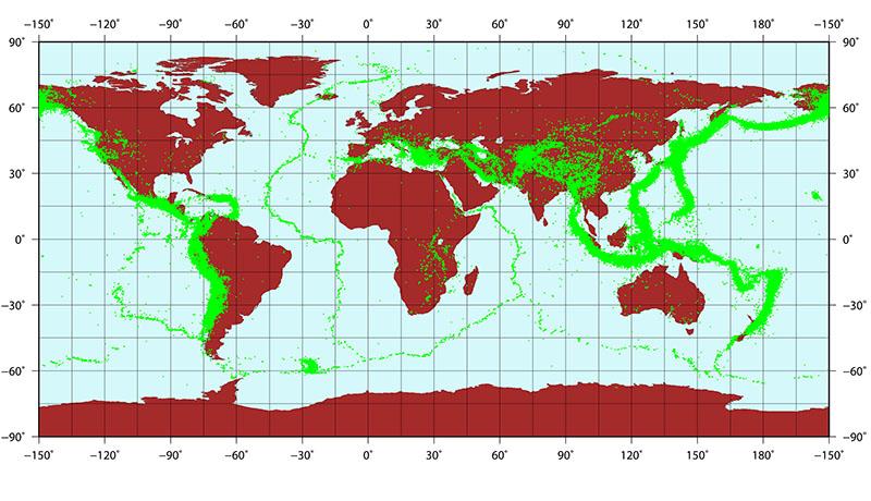 Sismologia e a Título tectônica de placas Terremotos com