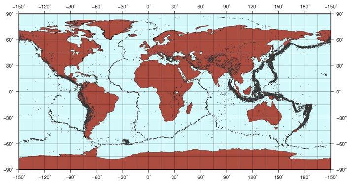 Distribuição dos terremotos Título e