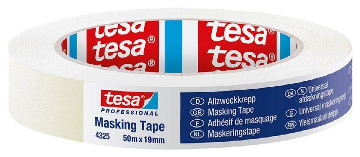 TESAKREPP LISA 4323 - É uma fita de pintura em papel liso, com massa adesiva em borracha natural; - Para aplicações gerais, tais como máscara, fecho, fixação, embalagens leves, etc.