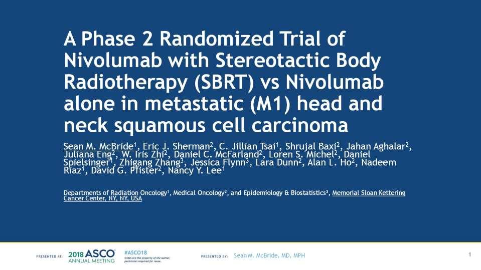 A Phase 2 Randomized Trial of Nivolumab with Stereotactic Body Radiotherapy (SBRT) vs Nivolumab alone in