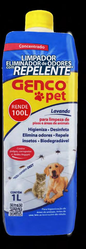 Cuide de quem você ama Limpador Eliminador de Odores com Repelente Genco Pet Não contém DEET; Higieniza, desinfeta, elimina odores e repele insetos; Totalmente biodegradável, não prejudica a