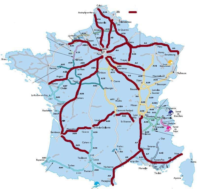 Ilustração 4 Mapa das auto-estradas consideradas em França Auto-estradas analisadas pela AdC 743.
