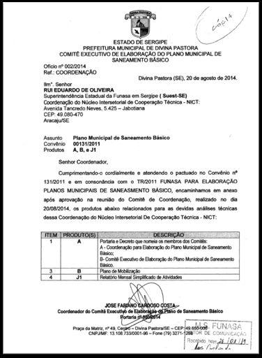 4.4 Ofício002/2014/ComitêdeCoordenaçãodoPMSB AprovaçãoProdutos 46