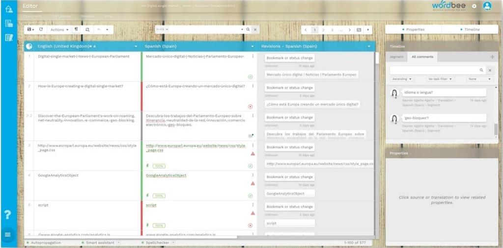 No mês de junho foi apresentado um novo ambiente de trabalho (versão Beta) do Wordbee Translator (Figura 5).
