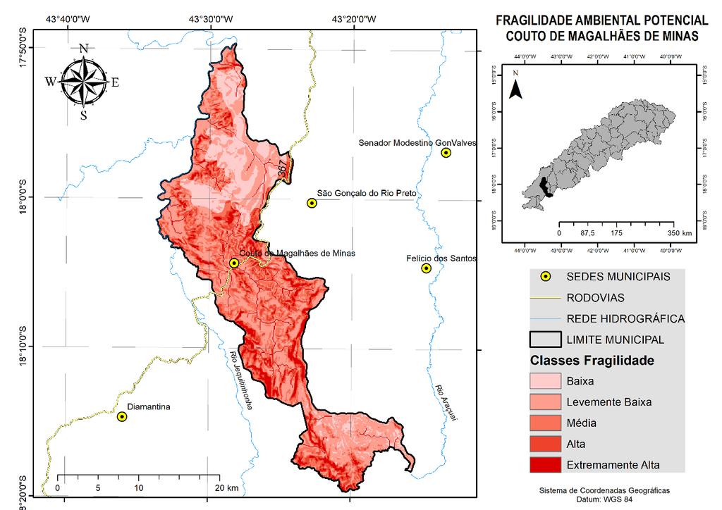 A partir dos Planos de Informações (PI) avaliados para o município de Couto de Magalhães de Minas, realizou-se a álgebra de mapas dessas informações para a obtenção da FAP.