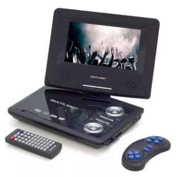 DVD portátil/encosto de cabeça 7 DVD Player, USB, leitor de cartão, reproduz imagens, músicas, vídeos... Acompanha 300 jogos.