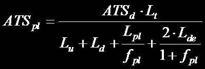 L d, comprimento do segmento após os efeitos da faixa de ultrapassagem terem cessado, em km; L pl, comprimento da faixa de ultrapassagem (km); e L de, comprimento do segmento após o término da faixa