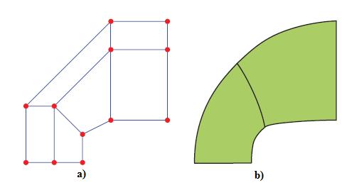 2,1,1,1], [ 0,0,0,1,1,1 ] Η=. Fgura 8: Superfíce quadrátca. a) Rede de pontos de controle; b) Malha físca (Fonte: COTTRELL et al., 2009).