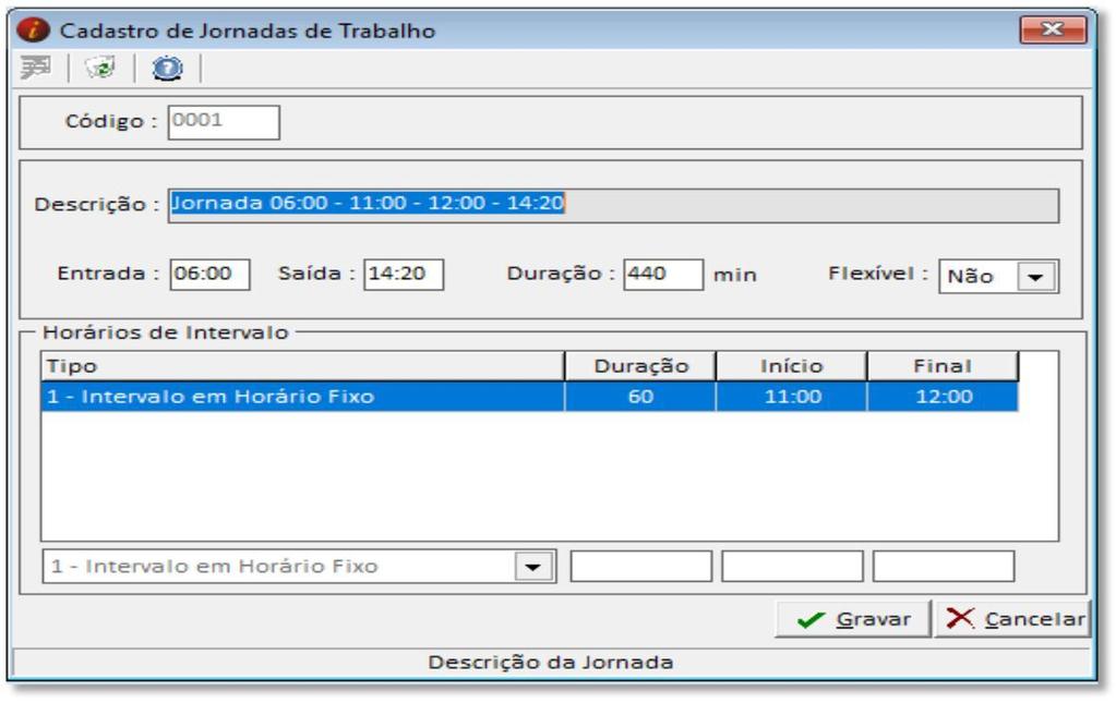 Como se preparar (Processo Manual) Acessando o módulo INTsys Folha Arquivos/Tabelas/Horários/Jornadas de Trabalho. Código Código de livre atribuição ao empregador.