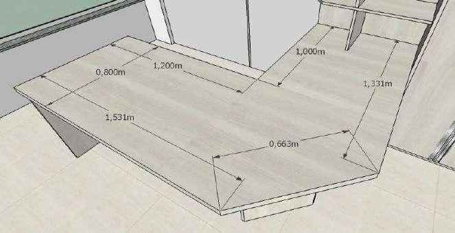 01 BALCÃO todo em MDF, com espessura de 18mm, em tom amadeirado claro, na cor