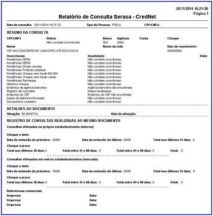 4.3.12 Clique o botão Fechar para retornar a tela da rotina. 4.4 Consultar Credit Bureau: Consulta de informações de clientes no sistema Credit Bureau.