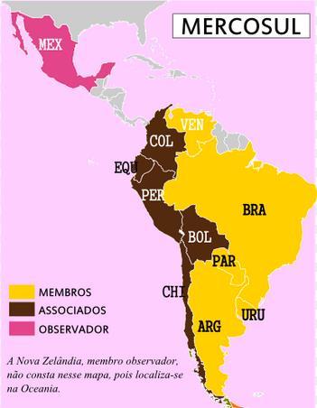 A Venezuela passou a ser um paísmembro a partir de 2012 e temos, também, membros associados (Equador, Chile,