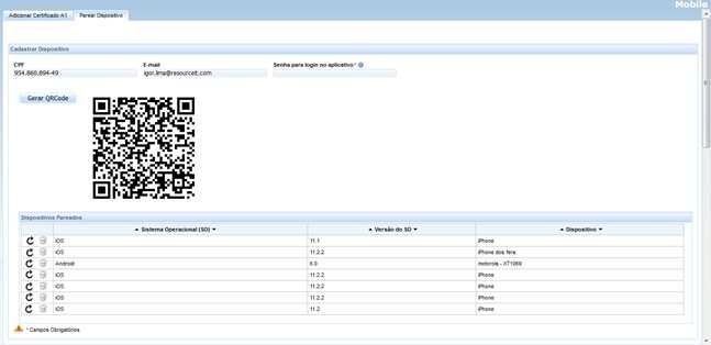 5º Passo: para escanear o QRCode, abra o app PJe-Mobile em seu iphone ou ipad e clique em Primeiro Acesso?