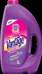 Vantage Vantage é a linha exclusiva para pré-lavagem com formulações sem cloro que não agridem os tecidos e nem desbotam as cores, removendo manchas e sujeiras difíceis.