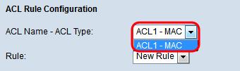 Escolha o ACL do tipo lista de drop-down ACL NOME-ACL a que você gostaria de adicionar regras.