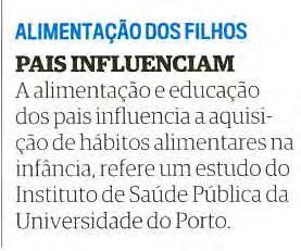 INFLUENCIAM A alimentação e educação dos pais influencia a