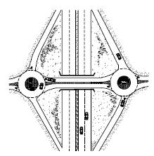 Figura 6 Rotunda Desnivelada solução com um viaduto 2.2.5.4.