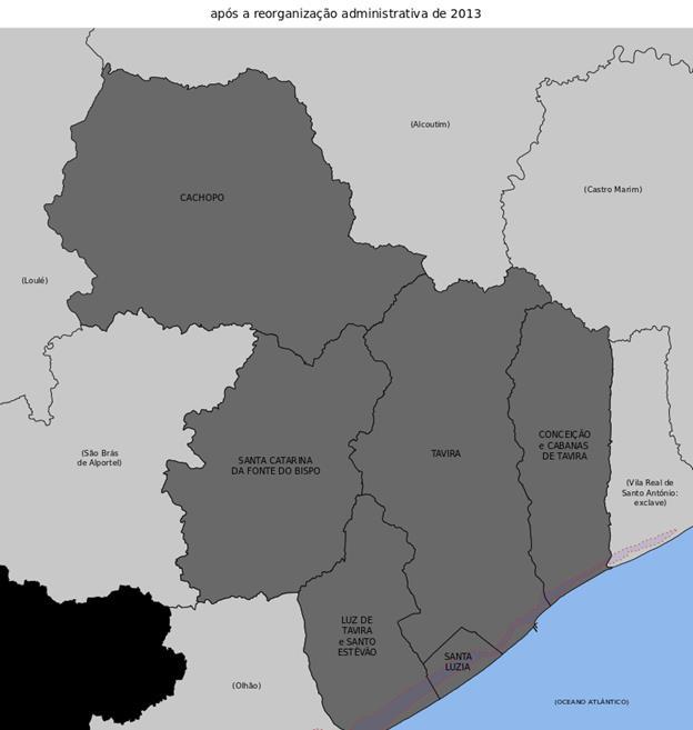 Distribuído por seis freguesias: Tavira (Santa Maria e Santiago), Conceição e