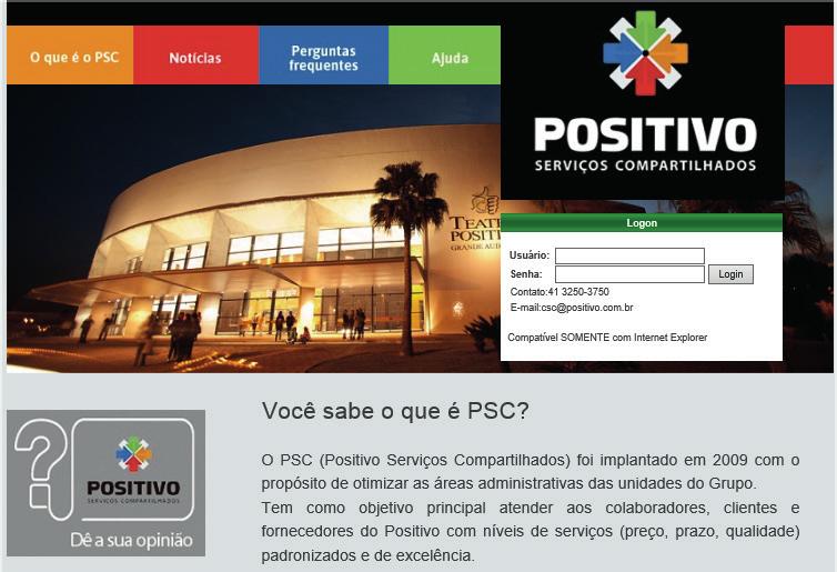ACESSO AO SISTEMA PSC Link para acesso ao