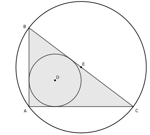 A) 7 8 B) 22 8 C) 10 27 D) 16 21 E) 15 8 34. (CONCURSO PORTEIRAS/2018) Seja ABC um triângulo retângulo em A. As medidas dos catetos são AB = 6cm e AC = 8cm.